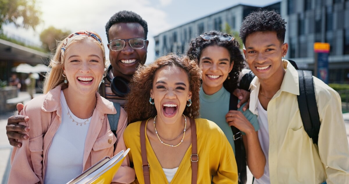 group of friends having fun